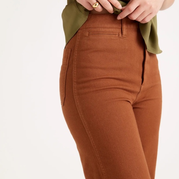 🏵️NWT - QUINCE ORGANIC STRETCH COTTON TWILL WIDE-LED CROP PANTS🏵️ - Picture 4 of 15